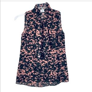 CAbi Pink Black Tie Dye Tank Top Shell Sleeveless